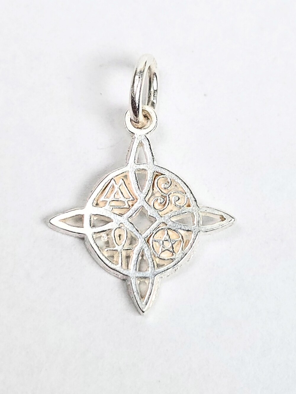 Witch Knot Protection Pendant Religious 925 Sterling Silver Celtic Knot Charm